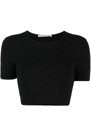 Alexander Wang Logo-jacquard cropped T-shirt