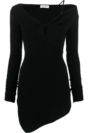 The Attico Desai asymmetric ribbed-knit minidress