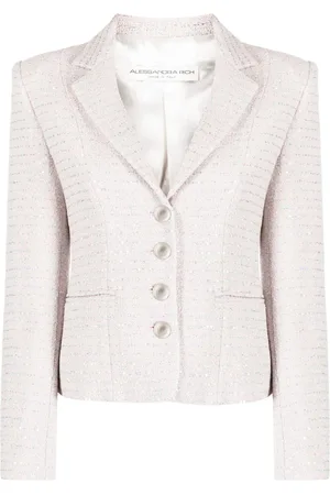 Alessandra Rich Embellished single-breasted tweed blazer