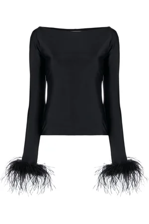 Atu Body Couture Feather-cuffs long sleeve top
