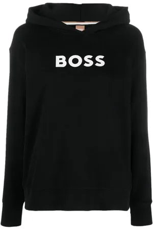 HUGO BOSS Logo-print organic cotton hoodie