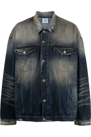 Vetements Distressed-effect stonewashed denim jacket