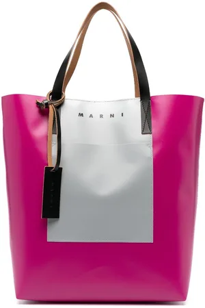Marni Engraved-logo panelled tote