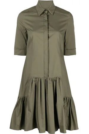 TALBOT RUNHOF Short-sleeve ruffle-hem dress