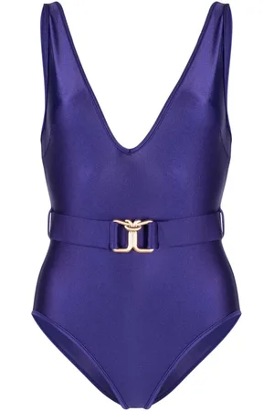 ZIMMERMANN Raie Knot plunging V-neck swimsuit