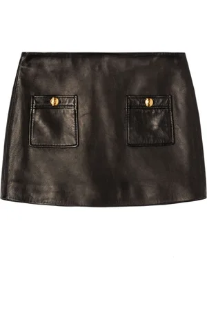 Palm Angels Button-detail leather miniskirt
