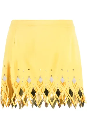 Paco rabanne Embellished cut-out crepe miniskirt