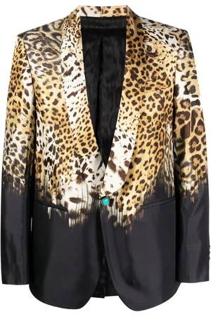Roberto Cavalli Leopard-print silk blazer