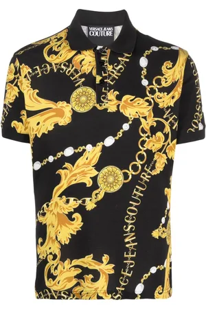 VERSACE Baroque-pattern polo shirt