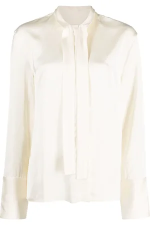 Jil Sander Satin-finish tie-neck blouse
