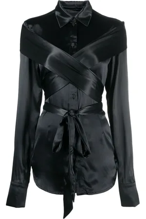 Kennel & Schmenger Wraparound-strap satin shirt