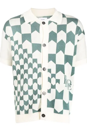 Rhude Check-print knitted polo shirt