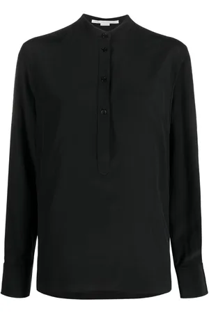 Stella McCartney Band-collar silk blouse