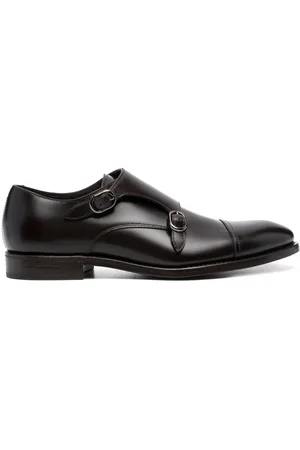 HENDERSON BARACCO Almond-toe leather monk shoes