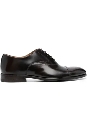 HENDERSON BARACCO Almond-toe leather derby shoes