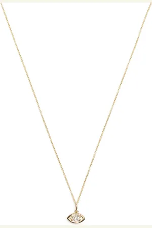 Sydney Evan 14kt yellow Marquise Eye diamond necklace