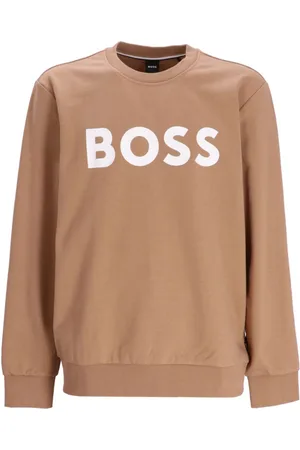 HUGO BOSS Flocked-logo cotton sweatshirt