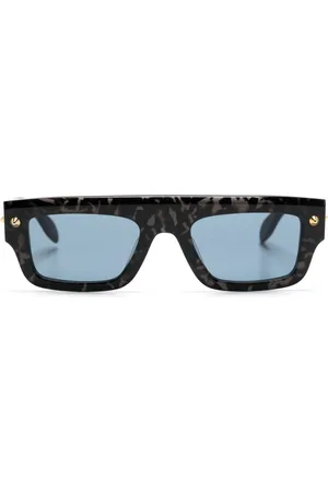 Alexander McQueen Marble-pattern square-frame sunglasses