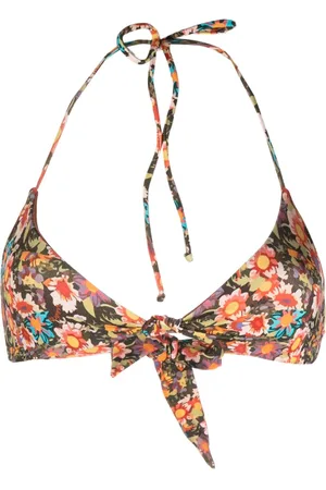 SIEDRES Floral-print halterneck bikini top