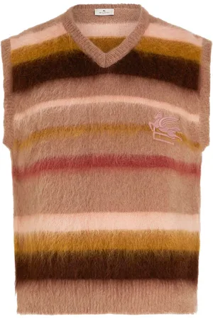Etro Logo-embroidered mohair-blend sleeveless jumper