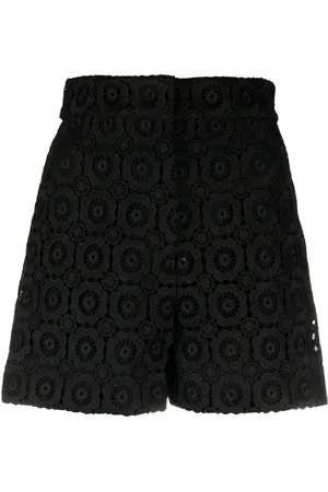 Moschino Floral-appliqué high-waist mini shorts
