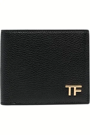 Tom Ford Logo-plaque pebbled leather wallet