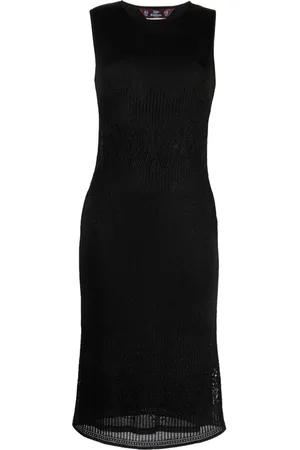 John Galliano 1990 lamé-effect sleeveless midi dress