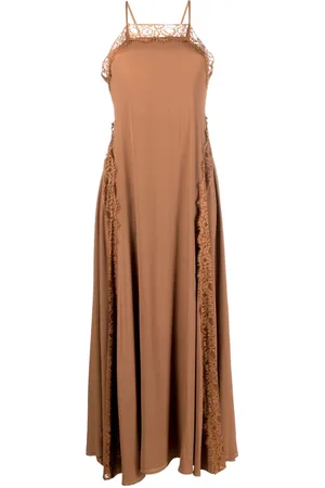ERIKA CAVALLINI Lace-trim sleeveless long dress