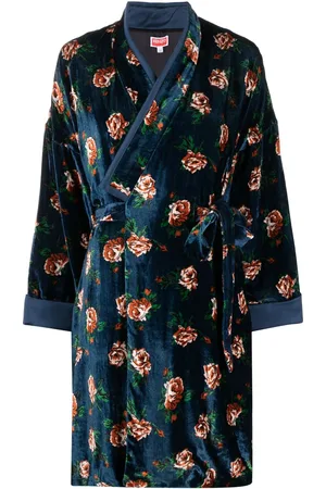 Kenzo Mantel rose-print velvet coat
