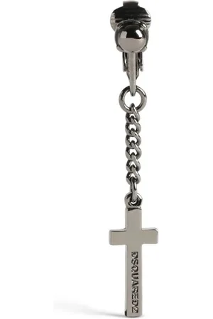 Dsquared2 Logo-engraved cross drop earring