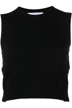 Thom Browne Cashmere cropped crew neck shell top