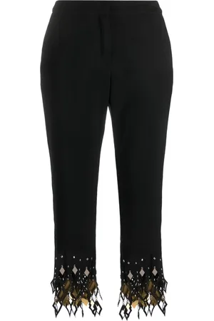 Paco rabanne Studded-ankles cropped trousers