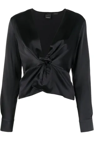 Pinko Knot-detail silk blouse