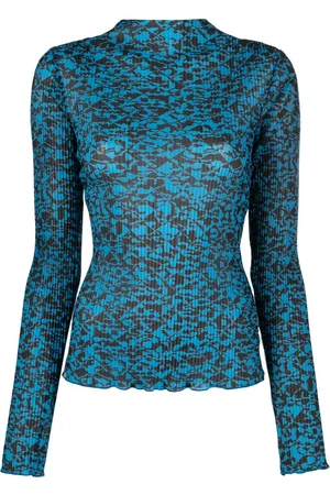 HUGO BOSS Graphic-print long-sleeves wool top