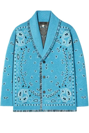 Alanui Bandana Jacquard fringed cardigan