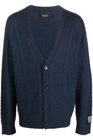 KSUBI Logo-intarsia wool-blend cardigan