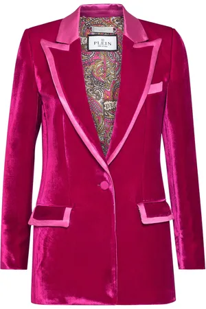 Philipp Plein Contrasting-trim velvet blazer