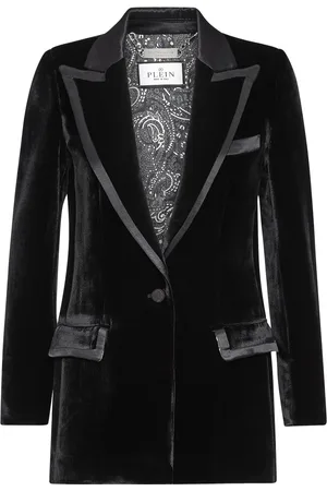 Philipp Plein Contrasting-trim velvet blazer