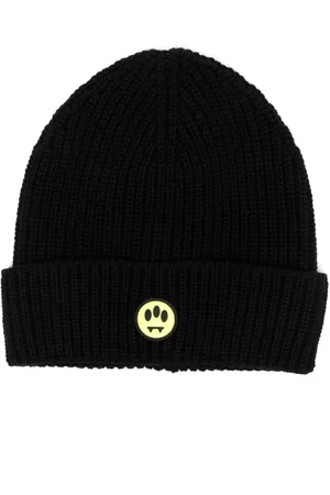 BARROW Logo-patch ribbed-knit beanie
