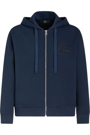 Etro Logo-embroidered zip-up cotton jacket