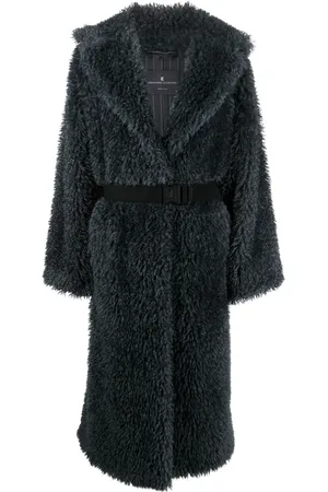 ERMANNO SCERVINO Belted shearling wool coat