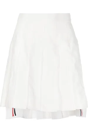 Thom Browne Pleated linen miniskirt