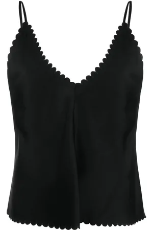 Jil Sander Scalloped satin tank top