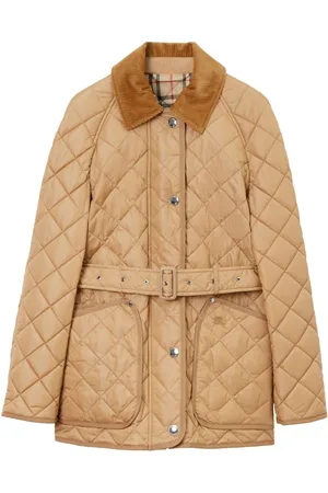 Burberry Diamond-quilted belted jacket