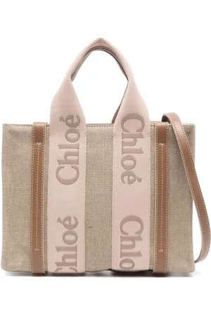 Chloé Small Woody linen tote bag