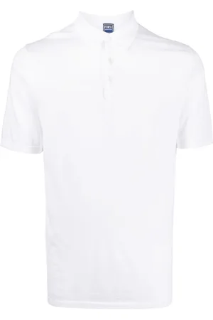 FEDELI Short-sleeved cotton polo shirt