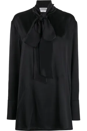 Jil Sander Pussy bow silk-satin blouse
