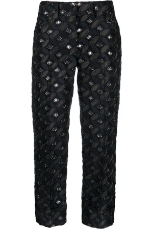 Fabiana Filippi Patterned-jacquard cropped trousers