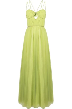 Rayane Bacha Winnie bead-trim tulle maxi dress
