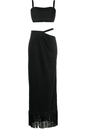 Rayane Bacha Cut-out metallic maxi dress (set of two)